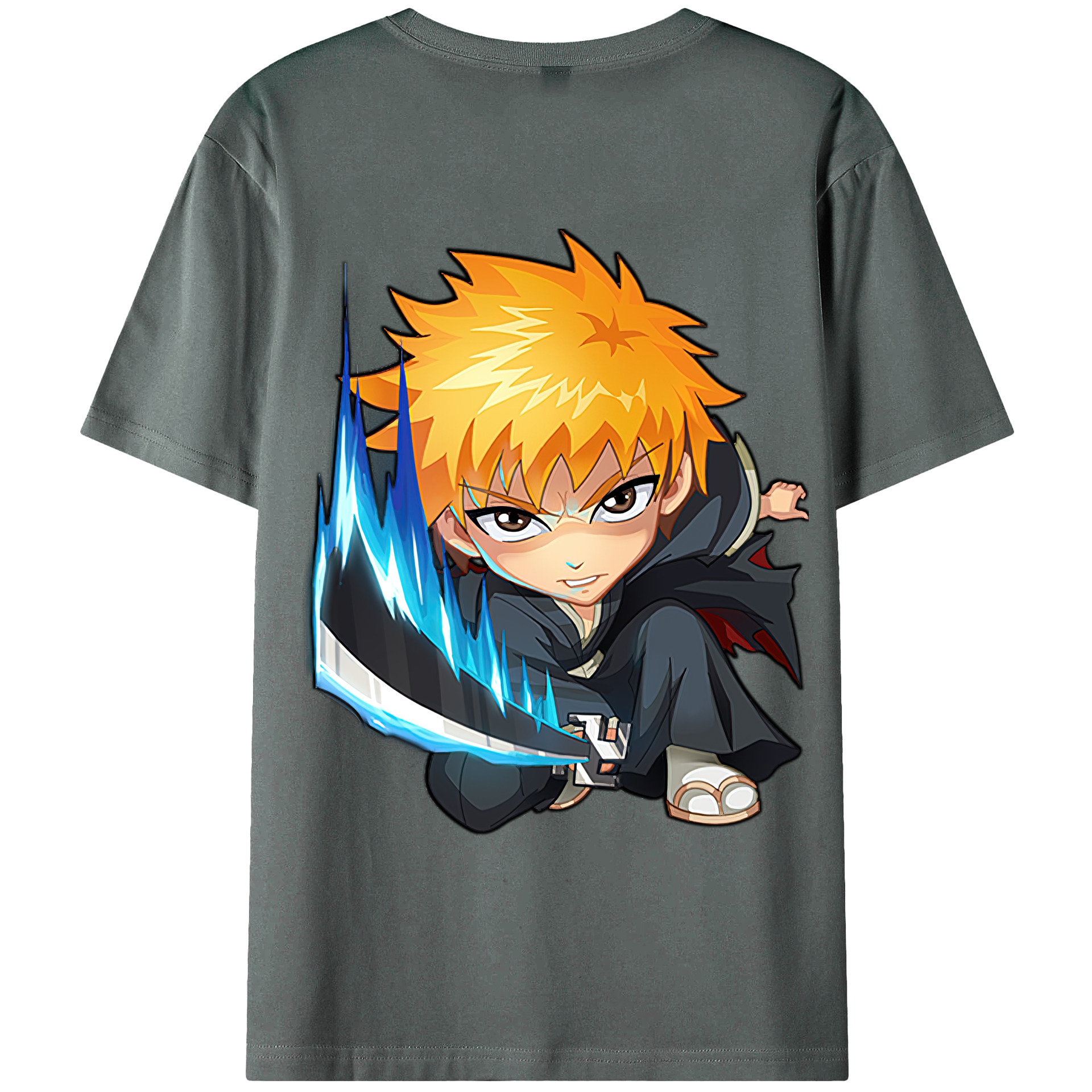 （画像用） ブリーチ 黒崎一護（くろさき いちご）BLEACH Kurosaki Ichigo 綿100％半袖Tシャツ（背面プリント）
